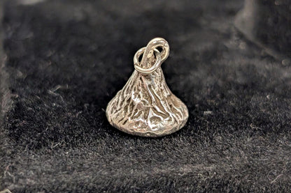Sterling Silver Foil Wrapped Hershey Kiss Pendant - Stamped and Tested Sterling Silver - JCF Sterling
