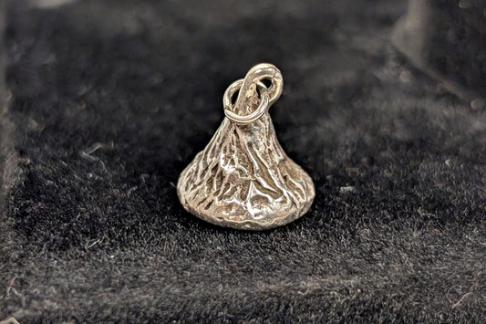 Sterling Silver Foil Wrapped Hershey Kiss Pendant - Stamped and Tested Sterling Silver - JCF Sterling