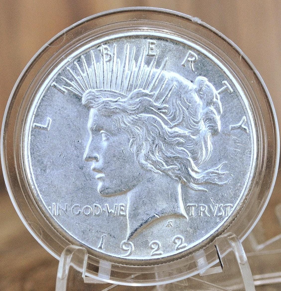 1922 Peace Silver Dollar - BU / MS60 (Uncirculated) Grade - 100 Year Anniversary - Philadelphia Mint - 1922 P Silver Dollar BU