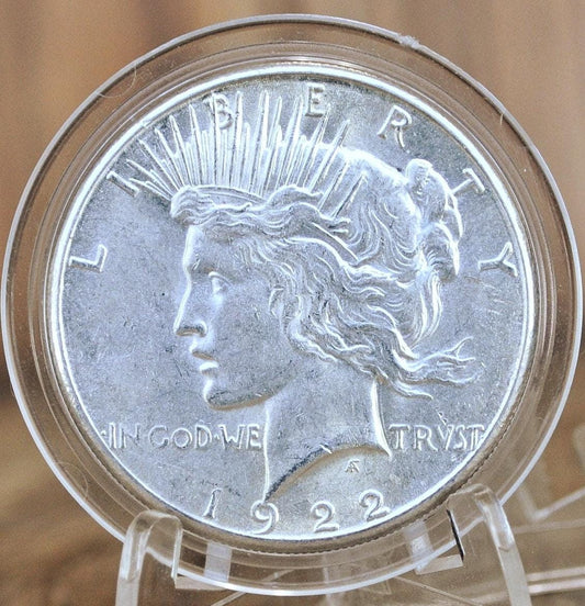 1922 Peace Silver Dollar - BU / MS60 (Uncirculated) Grade - 100 Year Anniversary - Philadelphia Mint - 1922 P Silver Dollar BU