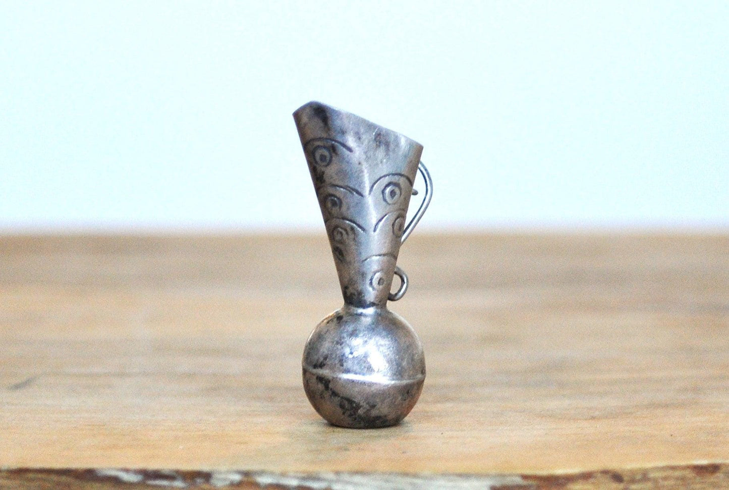 Sterling Silver Mexican Ewer Pitcher Vase Pendant - Tested Sterling Silver - Mexican Handcrafted Charm