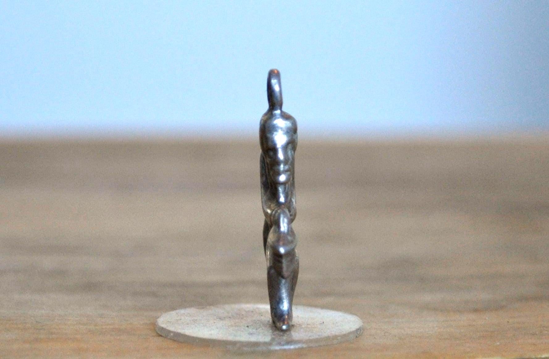 Sterling Silver Lucky Gobbo Pendant - Tested Sterling Silver - Italian Hunchback Charm