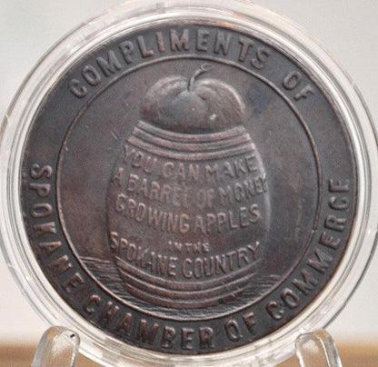 Spokane, Washington Chamber of Commerce Medal - So-Called Dollar All Roads Lead to Spokane, The Power City Medal