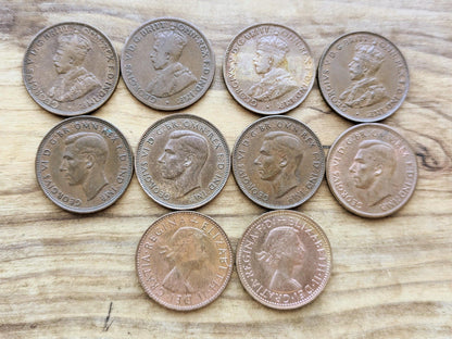 Australia One Half Pennies - Great Condition / Detail - Choose by Date! - 1910s, 20s, 30s, 40s, 50s, 60s - Collectible Australian Coin -