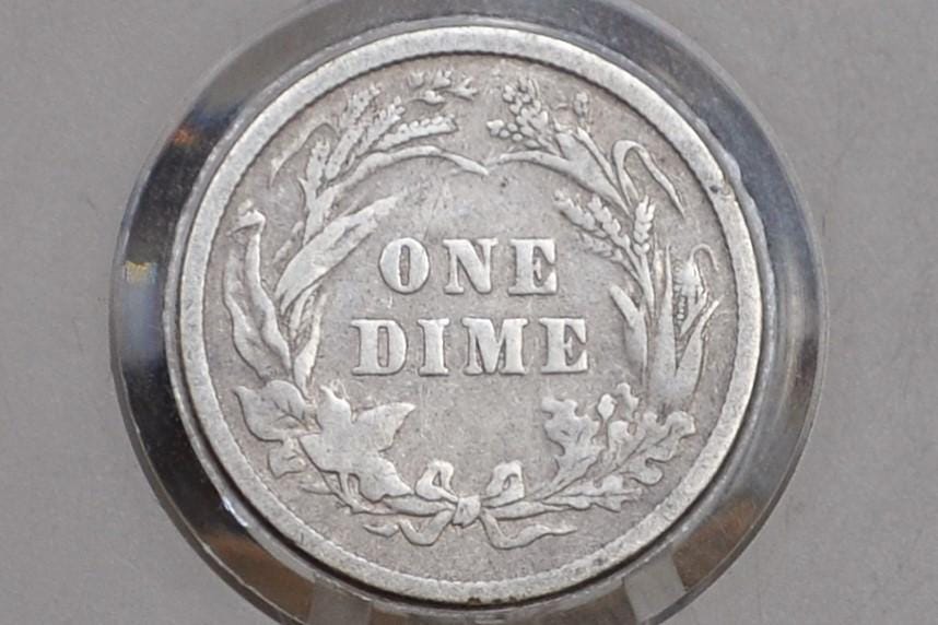 1898 Barber Silver Dime - AG (About Good) Grade / Condition - Philadelphia Mint - 1898 P Barber Dime 1898P Dime Silver