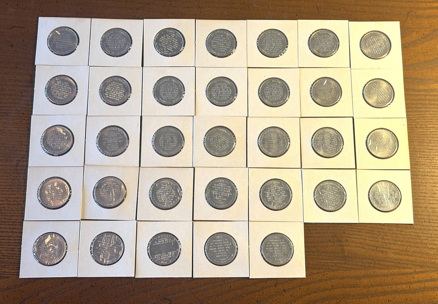 Lot of 33 Presidential Tokens - Thirty-three Aluminum Presidential Tokens Lot