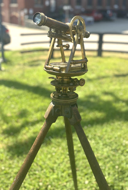W. & L.E. Antique Surveying Instrument In Box with Stand - Surveyors Transit / Engineer Instrument set in box with stand