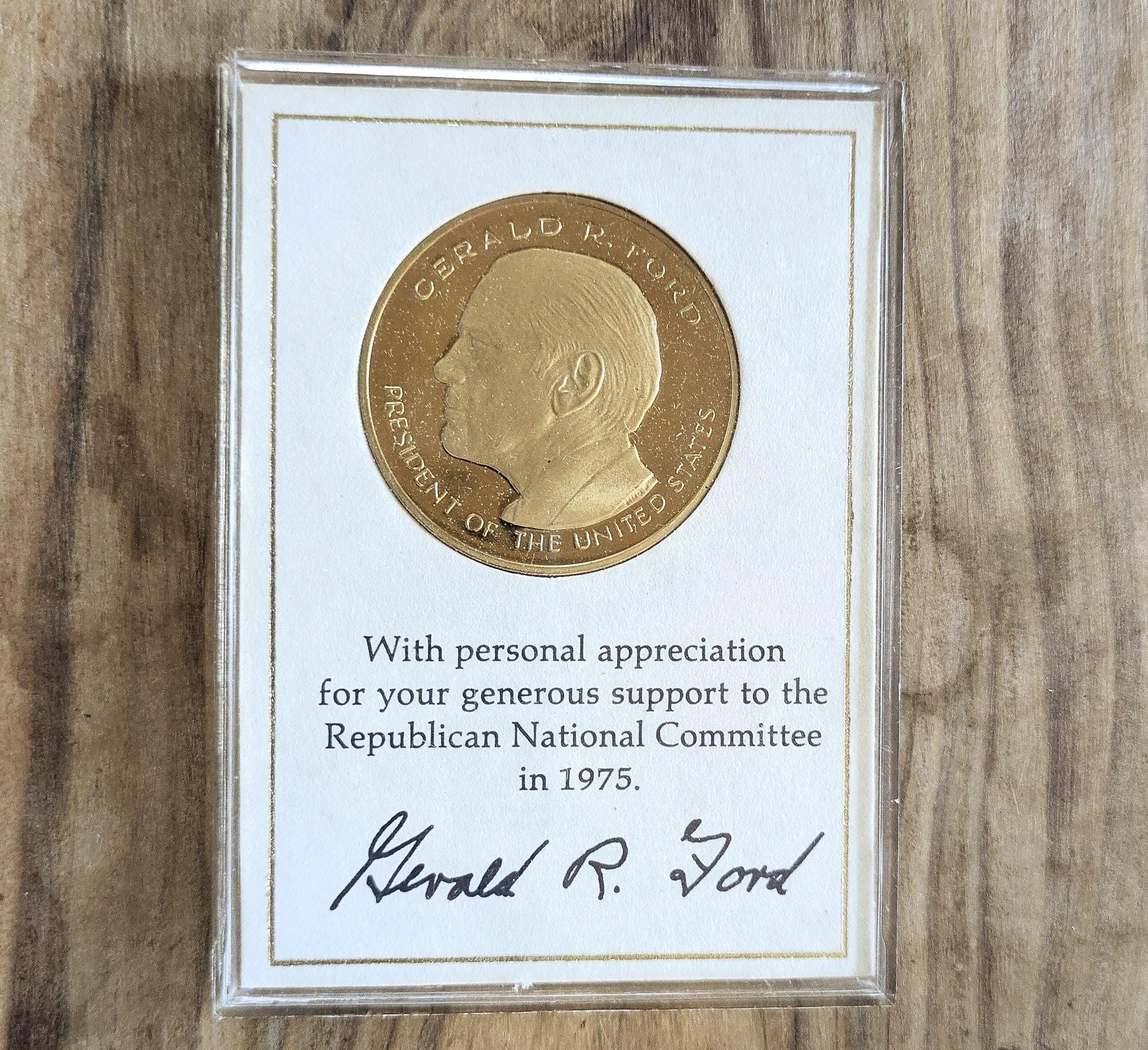 1975 Republican National Committee Gerald R. Ford Medal - Solid Bronze Limited Edition Official Republican Committee 1975 Commemorative Meda