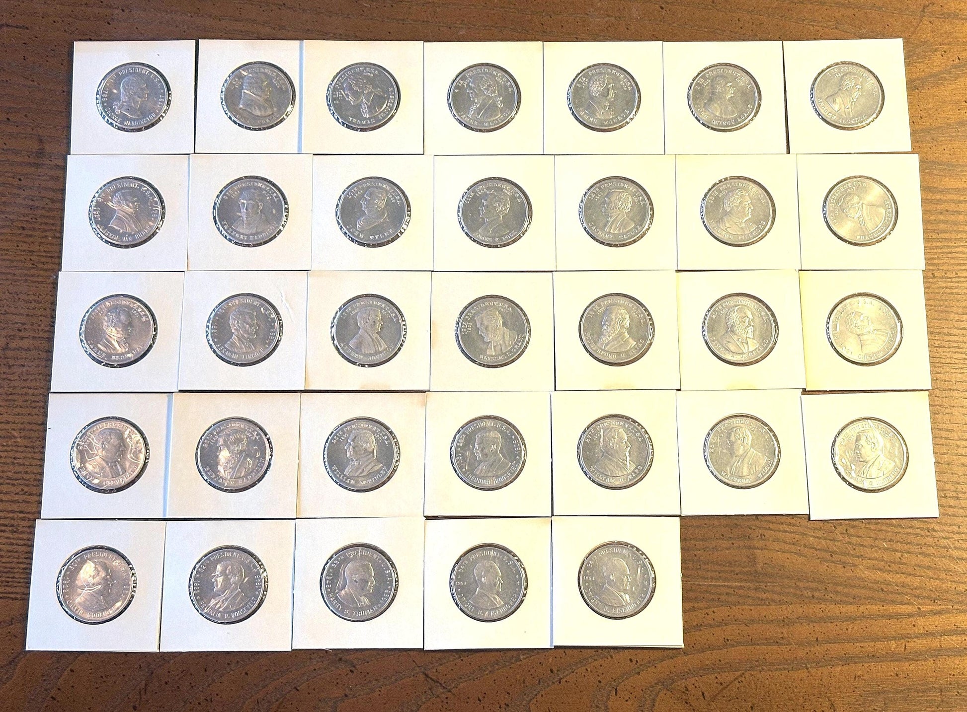 Lot of 33 Presidential Tokens - Thirty-three Aluminum Presidential Tokens Lot