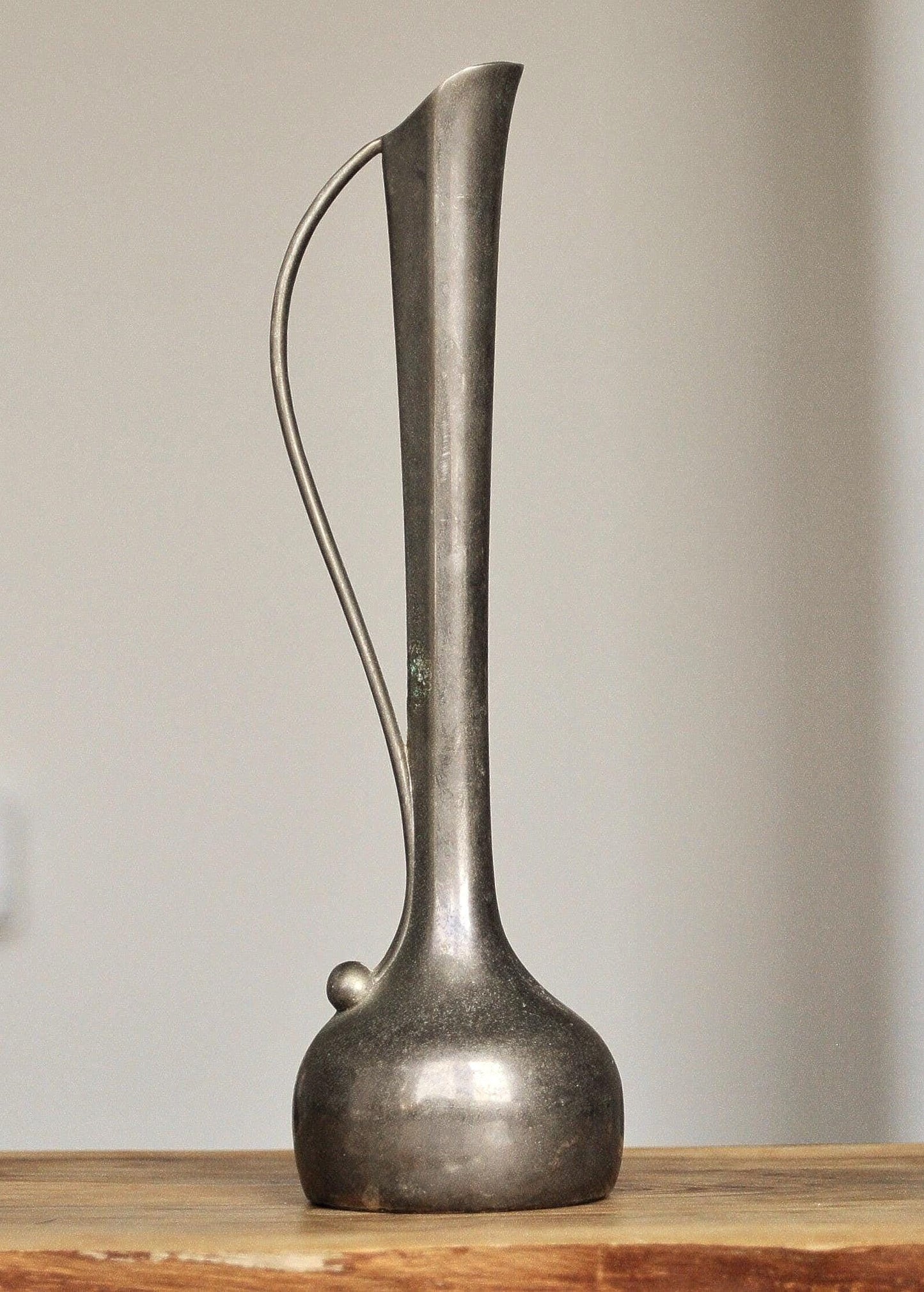 Vintage Pewter Bud Vase Ewer - Unique Antique Pitcher Silver Plated - Small Vase Item No 9251 Silver LTD Pitcher Design