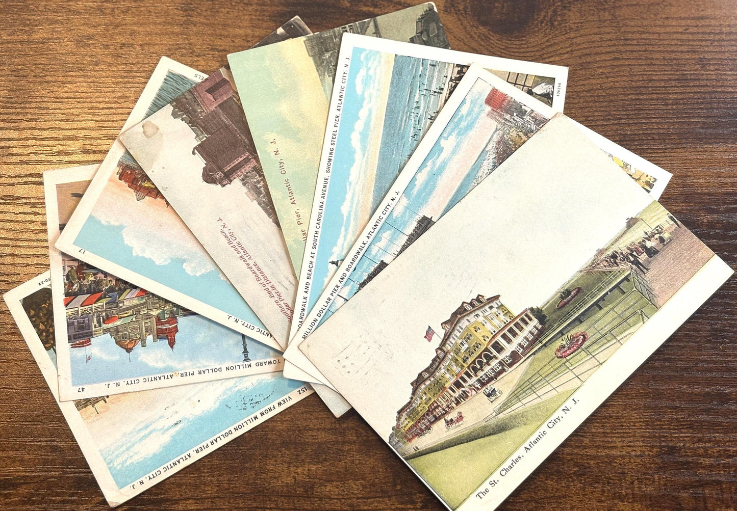 Lot of Eight Atlantic City, New Jersey Vintage Postcards - Antique Atlantic City, New Jersey Postcards lot of 8