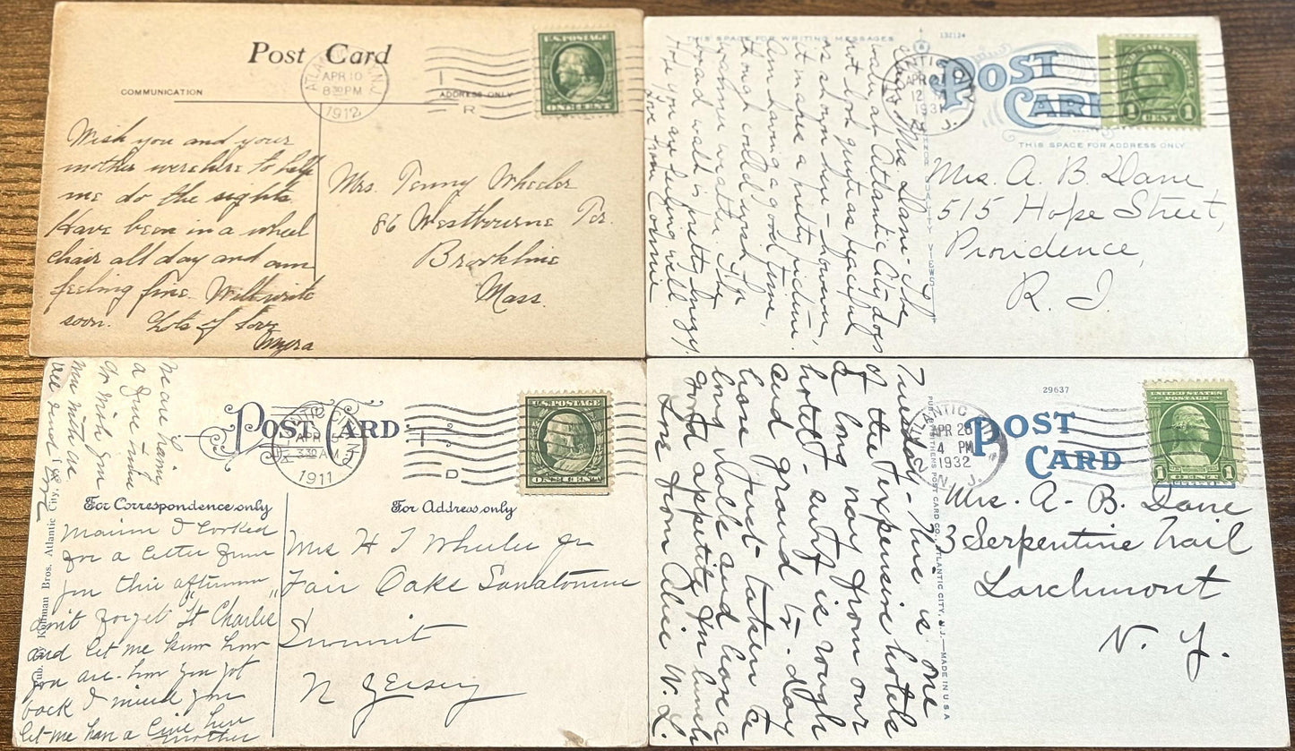 Lot of Eight Atlantic City, New Jersey Vintage Postcards - Antique Atlantic City, New Jersey Postcards lot of 8