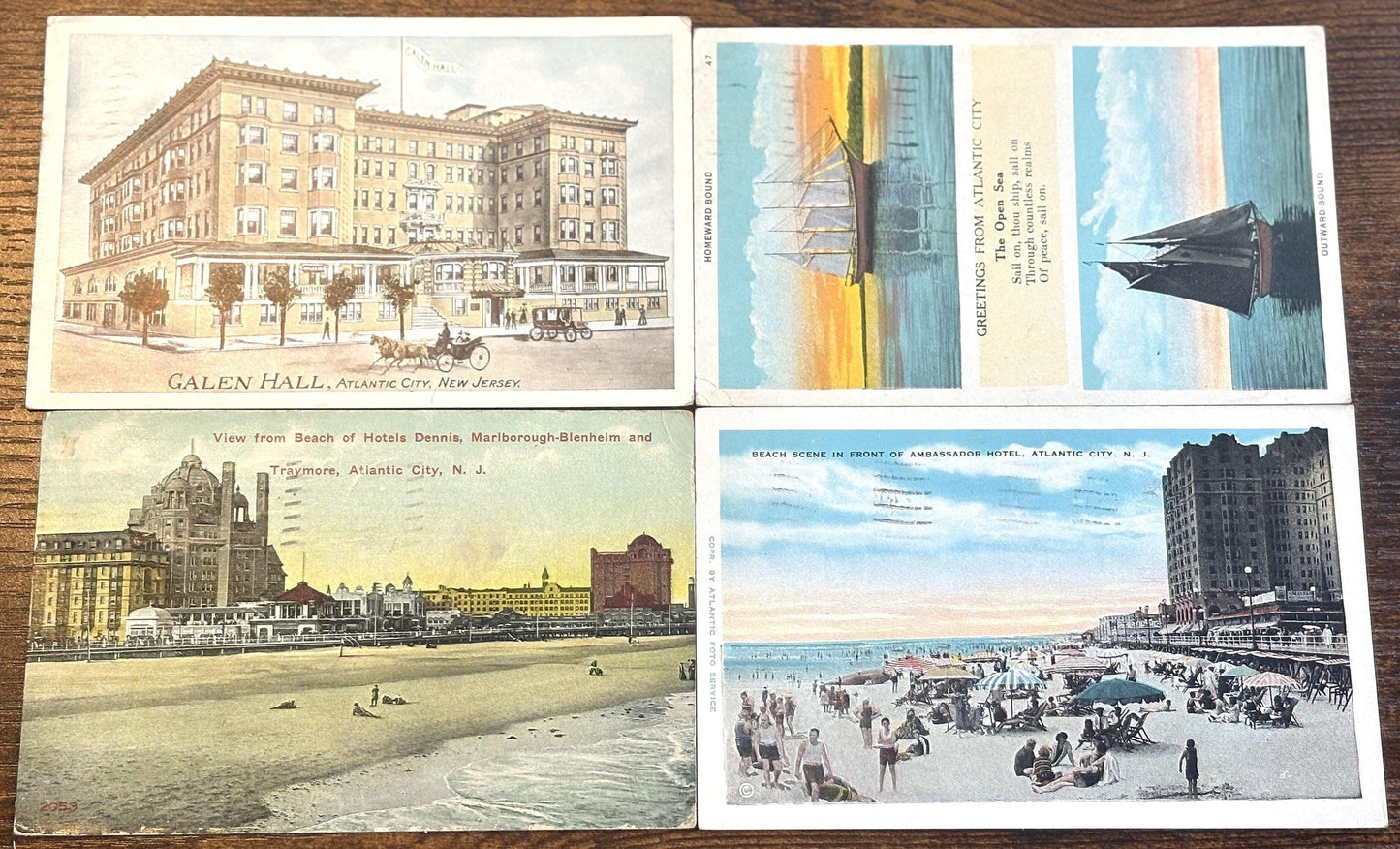 Lot of Eight Atlantic City, New Jersey Vintage Postcards - Antique Atlantic City, New Jersey Postcards lot of 8