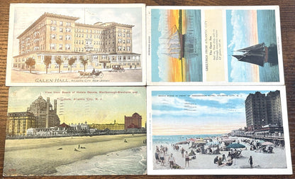 Lot of Eight Atlantic City, New Jersey Vintage Postcards - Antique Atlantic City, New Jersey Postcards lot of 8