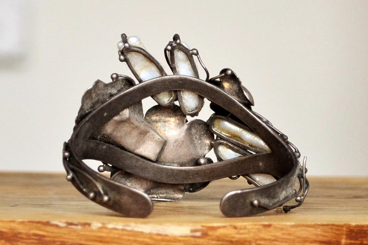 Hand Crafted Sterling Silver CFJ Floral Baroque Pearl Bracelet - Stamped and Tested Sterling Silver - Handmade Baroque Pearl Bracelet - Coll