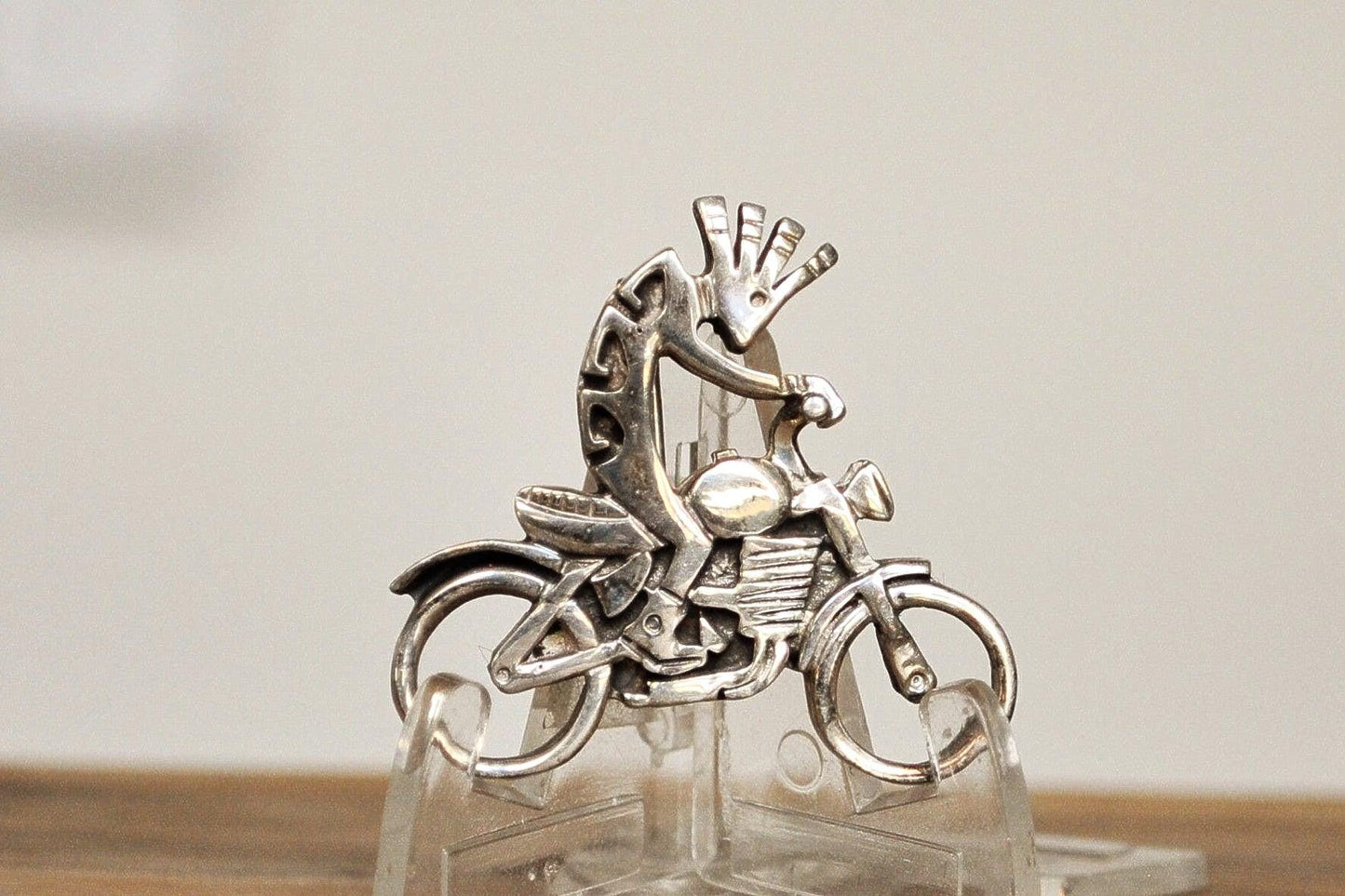 Sterling Silver Native American Kokopelli Biker Pin - Stamped and Tested Sterling Silver - Rare Native American Deity Jewelry - Native Ameri