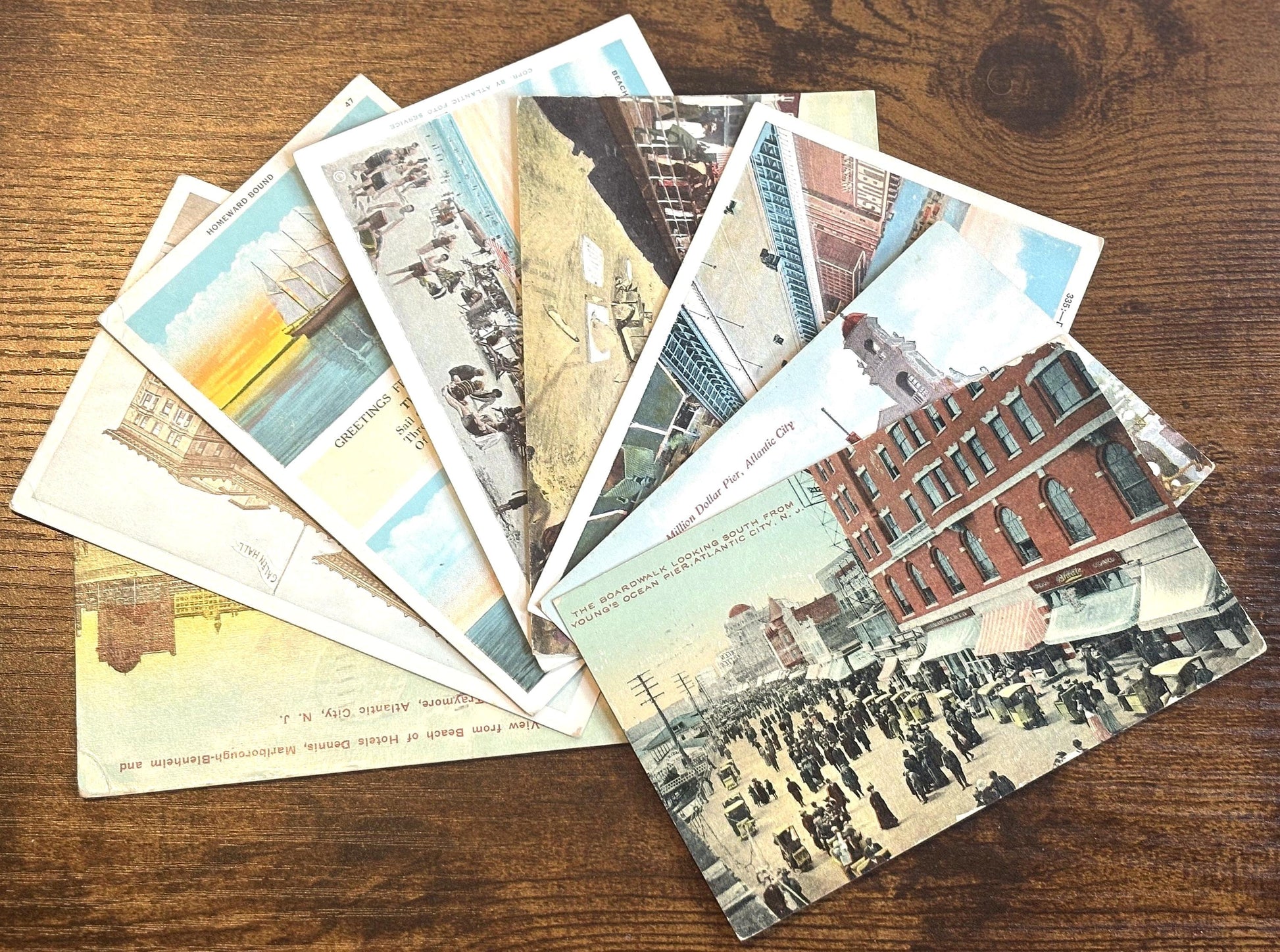 Lot of Eight Atlantic City, New Jersey Vintage Postcards - Antique Atlantic City, New Jersey Postcards lot of 8