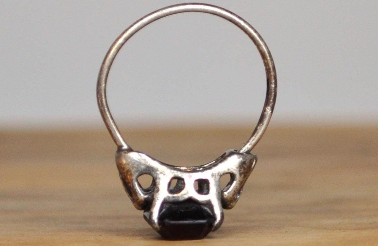 Sterling Silver Sarah Coventry Cubic Zirconia Garnet Ring - Size 7 - Stamped and Tested Sterling Silver - Rectangle Cut Ring