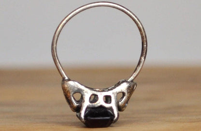 Sterling Silver Sarah Coventry Cubic Zirconia Garnet Ring - Size 7 - Stamped and Tested Sterling Silver - Rectangle Cut Ring