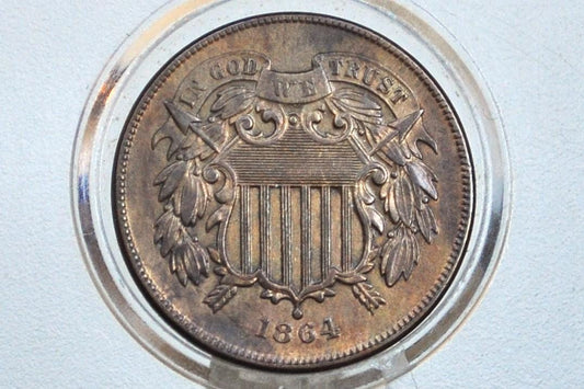 1864 Two Cent Us Coin - Choose by Grade / Condition - Civil War Era Coin - 1864 Us 2 Cent Coin 1864 Large Motto, United States 2 Cent Coin