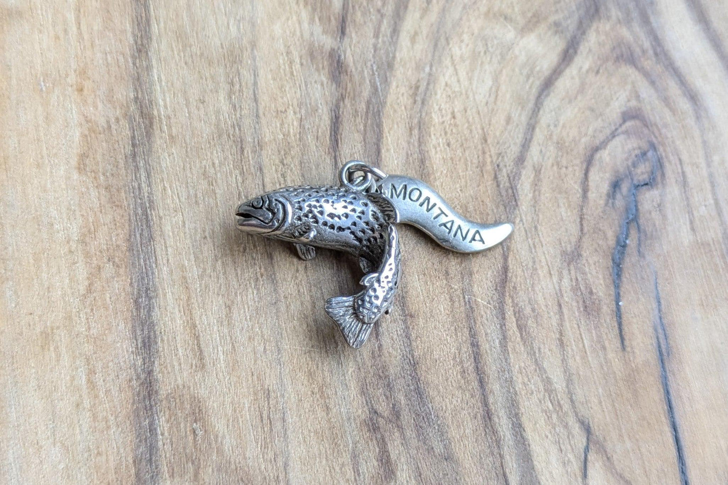 Sterling Silver Montana Rainbow Trout Charm - Tested Sterling Silver - Montana Fishing Charm