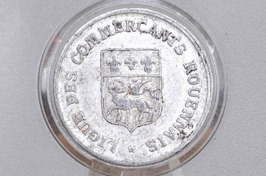 1920 France Commune of Rouen 10 Centimes Emergency Coinage - Great Condition, Aluminum - Department of Seine -