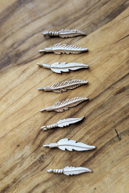 Set of Sterling Silver Native American Feather Charms - Tested Sterling Silver - Varying Sizes