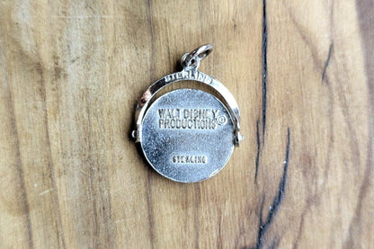 Sterling Silver Walt Disney World Florida Circle Spinner Charm - Stamped "Disney Prods" & "Sterling" - Collectible Vintage Disney Charm!