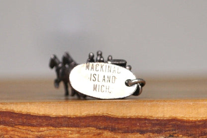 Sterling Silver Mackinac Island Michigan Horse Carriage Charm - Tested Sterling Silver - 925 Michigan Horse Buggy