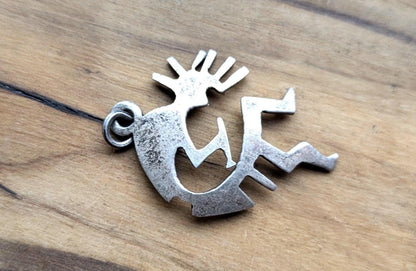Sterling Silver Native American Kokopelli Charm - Stamped and Tested Sterling Silver - Rare Native American Deity Jewelry