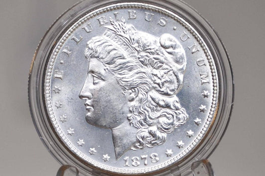 1878 Morgan Silver Dollar - Seven Feathers - Choose by Grade - 1878 Seven Feathers - 7 Feather Design 1878 P Morgan Silver
