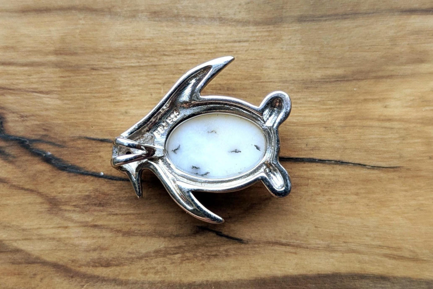 Rare Sterling Silver Magnesite Penguin Charm - Stamped and Tested Sterling Silver - Calming Jewelry