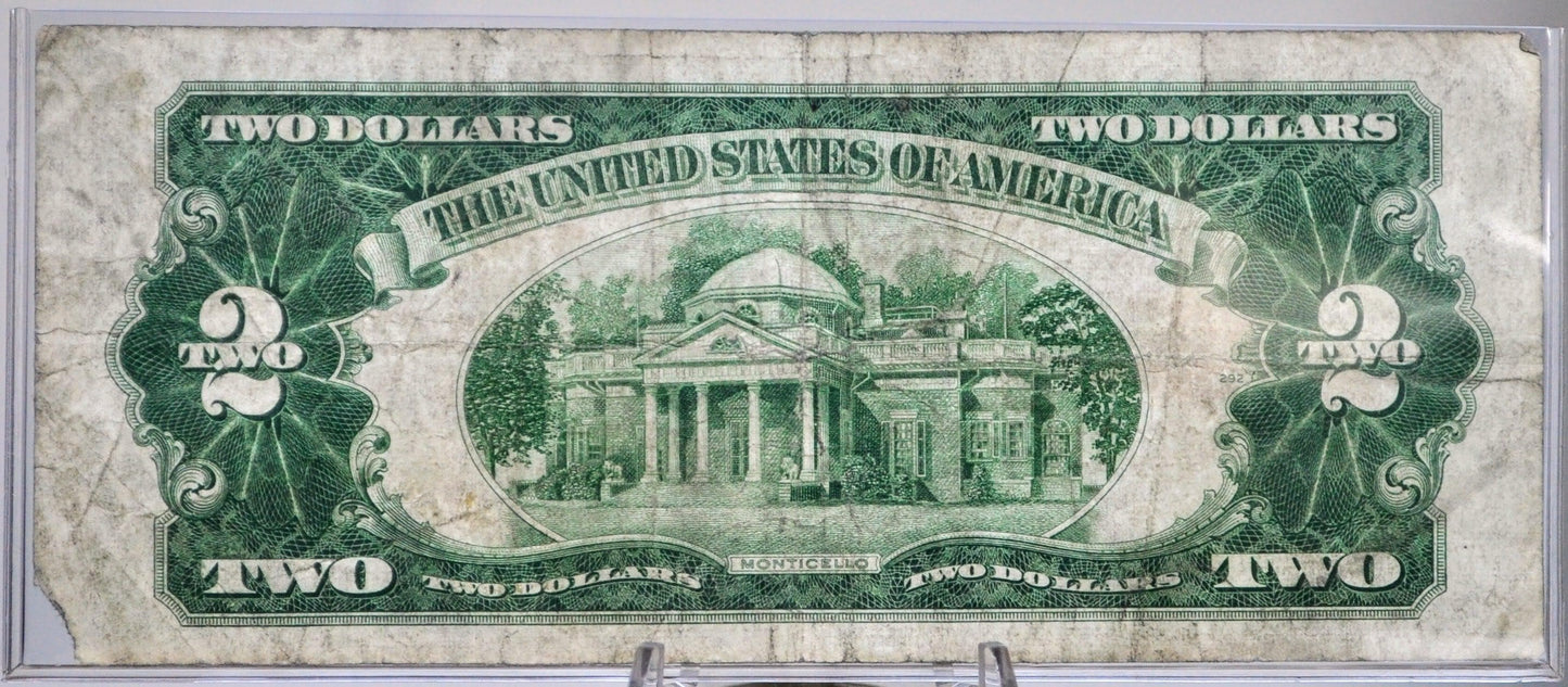 1928-D Legal Tender 2 Dollar Banknote - Gas Pump Error, Fancy Serial Number - 18019011 - 1928D Two Dollar Red Seal US Note - Fr. 1505