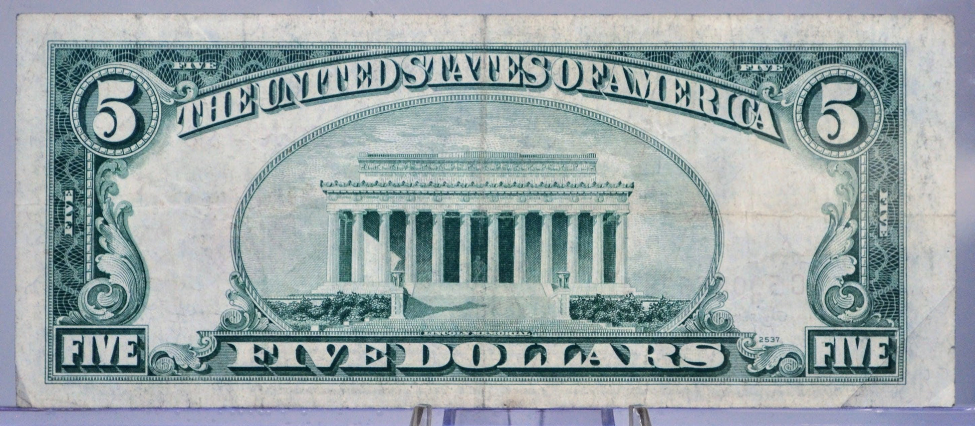 1953A US Legal Tender 5 Dollar Banknote - Fancy Quad Repeating Serial Number - 35111196 - 1953-A Red Seal Five Dollar Note - Fr.1533