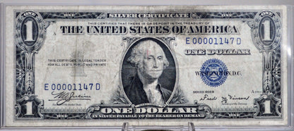 1935 B Silver Certificate 1 Dollar Note - Very Low Serial Number, 4 Digits - 00001147 - 1935B Series Silver Cert Banknote - Fr.1611