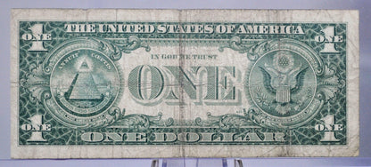 1957 B Silver Certificate 1 Dollar Note - Fancy Repeating Pattern Serial Number - 01131136 - 1957B One Dollar Blue Seal Banknote - Fr#1621