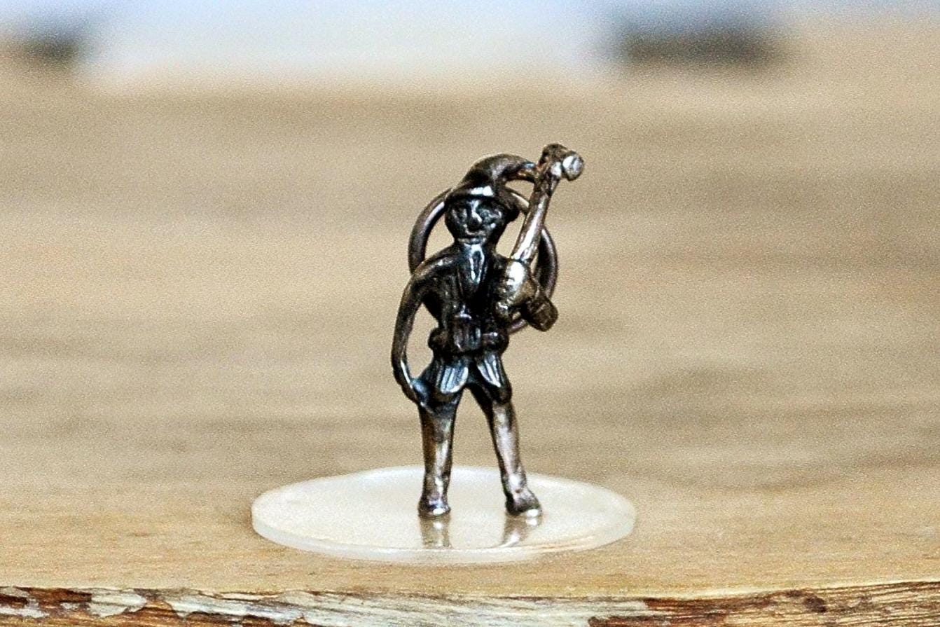 Sterling Silver Working Gnome Figurine Charm - Tested Sterling Silver - Fairy Gnome Fantasy Charm