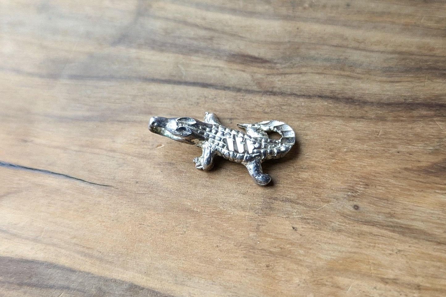 Sterling Silver Alligator/Crocodile Charm - Stamped and Tested Sterling Silver - Animal Jewelry