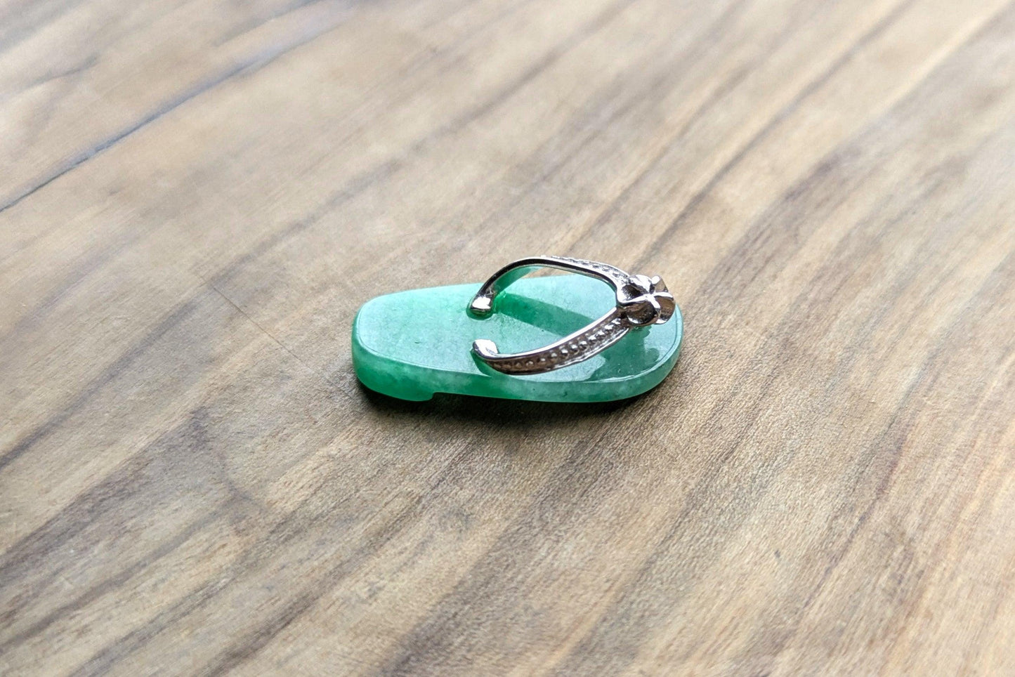Sterling Silver Jade Sole Sandal Charm - Tested Sterling Silver - Small Slipper/Flip-Flop Charm