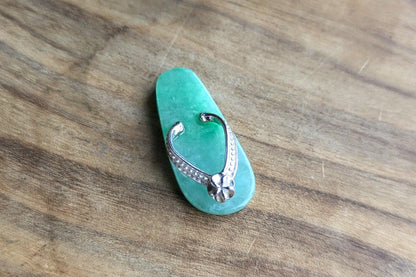Sterling Silver Jade Sole Sandal Charm - Tested Sterling Silver - Small Slipper/Flip-Flop Charm