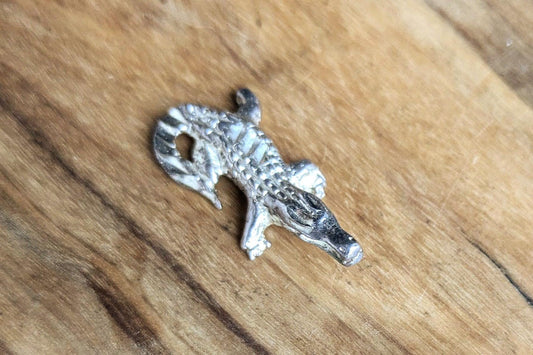 Sterling Silver Alligator/Crocodile Charm - Stamped and Tested Sterling Silver - Animal Jewelry