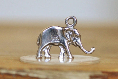 Cute Sterling Silver Elephant Pendant - Stamped and Tested Sterling Silver - Asian/African Jewelry