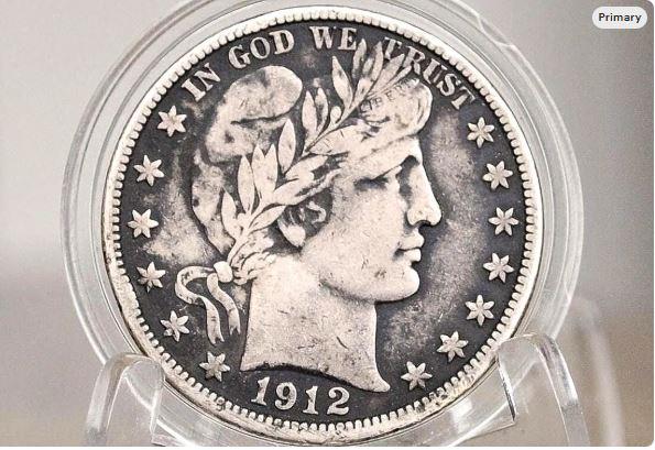 1912 Barber Silver Half Dollar - Choose by Grade / Condition - Philadelphia Mint - 1912 Half Dollar 1912 Barber 50 Cent Coin 1912 US