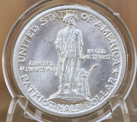 Authentic 1925 Patriot Half Dollar - VF-BU (Very Fine to Unc.) - Lexington-Concord Silver Commemorative Half Dollar Sesquicentennial Half