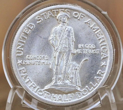 Authentic 1925 Patriot Half Dollar - VF-BU (Very Fine to Unc.) - Lexington-Concord Silver Commemorative Half Dollar Sesquicentennial Half
