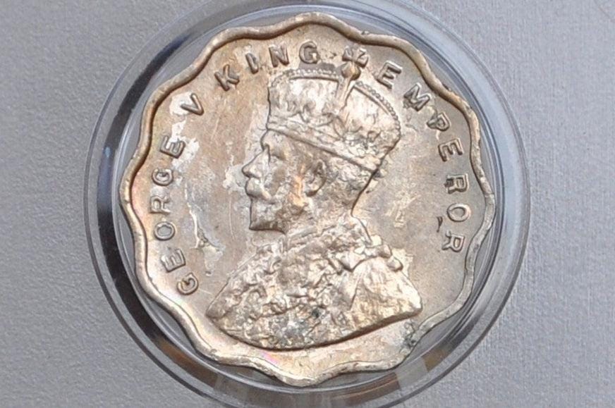 Rarer Year India 1 Anna 1935 - Uncirculated Condition, Cleaned - British India One Anna, High Grade, Great Coin -