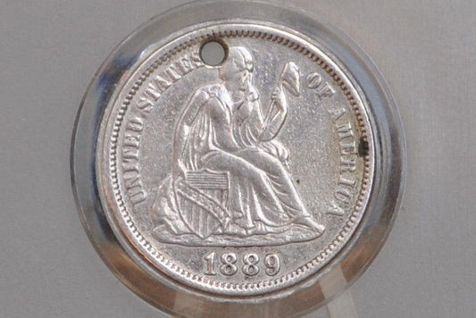 Genuine Antique Love Token, Walter - Made From an 1889 Silver Dime - Beautiful Scroll Work, 1800s Silver Love Token, &quot;Walter&quot; Love Token