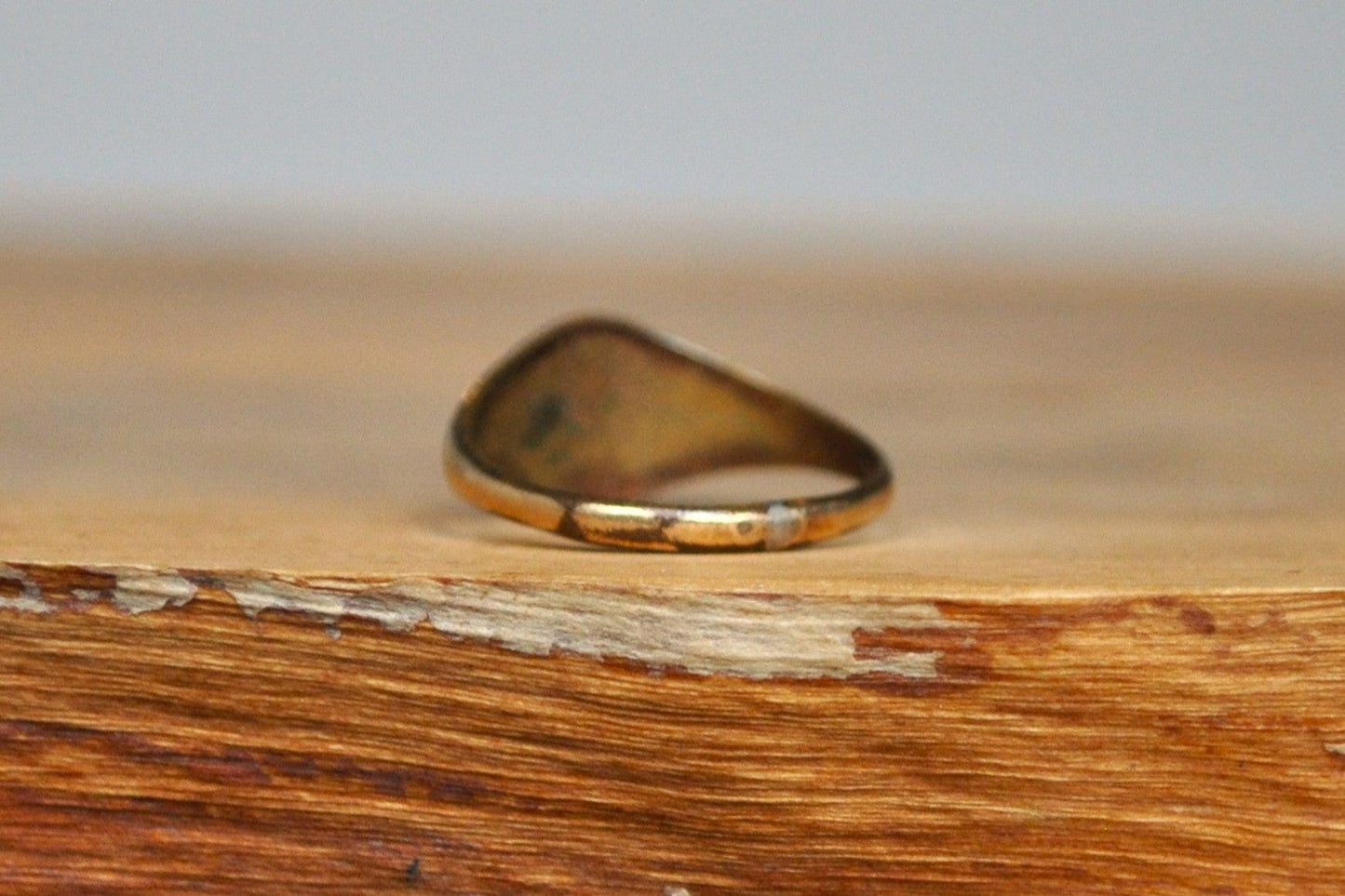 10KT Gold Filled Small &quot;K&quot; Signet Ring - Size 3 - Stamped and Tested 10K GF - Letter K - Alphabet Ring
