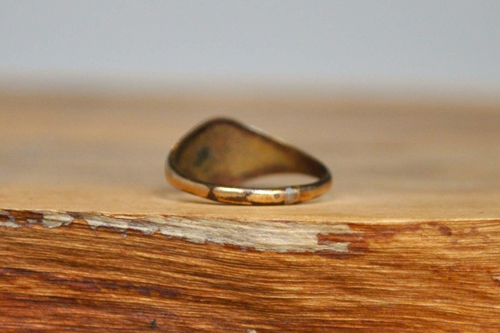 10KT Gold Filled Small &quot;K&quot; Signet Ring - Size 3 - Stamped and Tested 10K GF - Letter K - Alphabet Ring