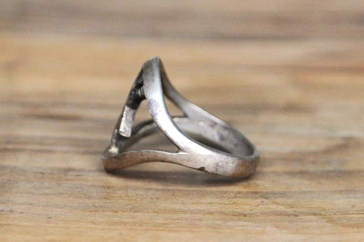 Native American Split Design Kokopelli Ring - Size 5 - Stamped and Tested Sterling Silver - Rare Native American Deity Jewelry